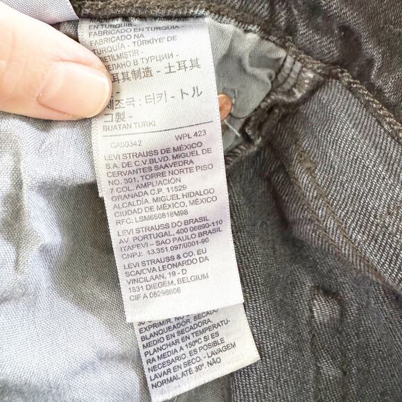 Levi’s Premium Ribcage Straight Ankle Jeans Button Fly Faded Black 29 x 27 BIG E - Picture 9 of 14